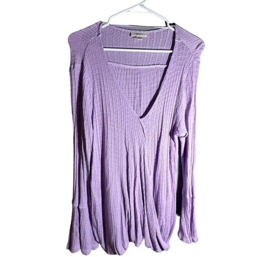 Style & Co Women's Purple Blouse. Size L Pre Owned - Picture 3 of 6